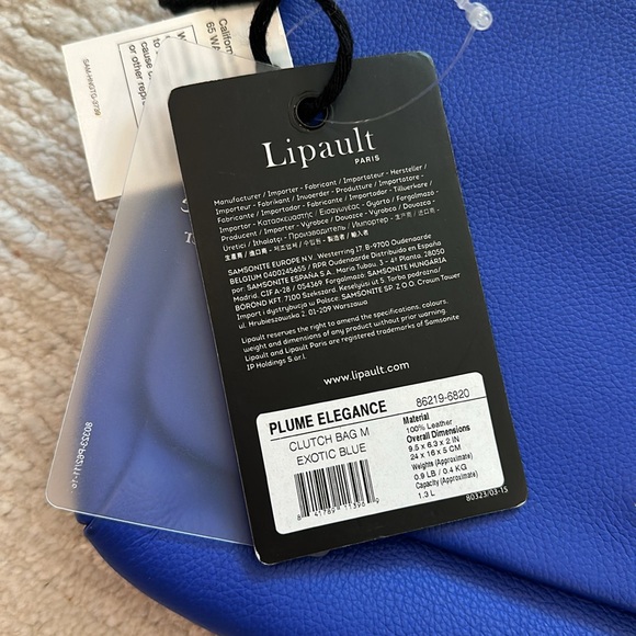 Lipault leather crossbody bag purse blue clutch - Picture 3 of 8